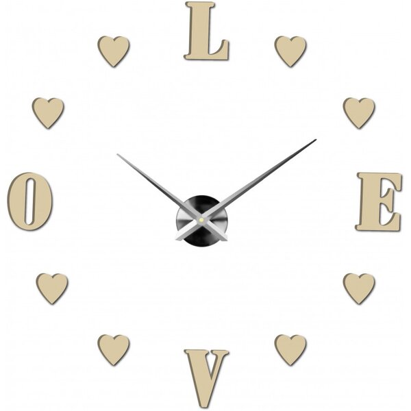 Ceas de perete adeziv mare - LOVE