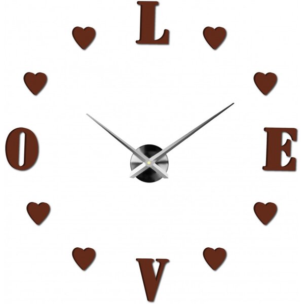 Ceas de perete adeziv mare - LOVE