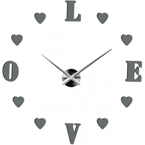 Ceas de perete adeziv mare - LOVE
