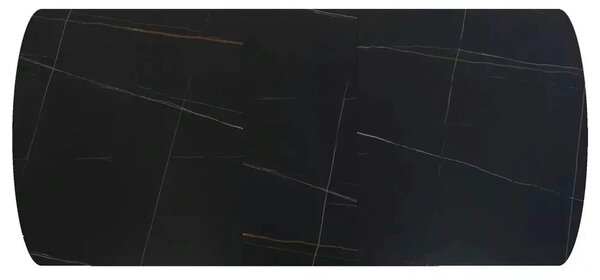Masa extensibila VECTOR, negru mat cu efect de marmura, ceramica/metal