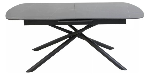 Masa extensibila VECTOR, negru mat cu efect de marmura, ceramica/metal