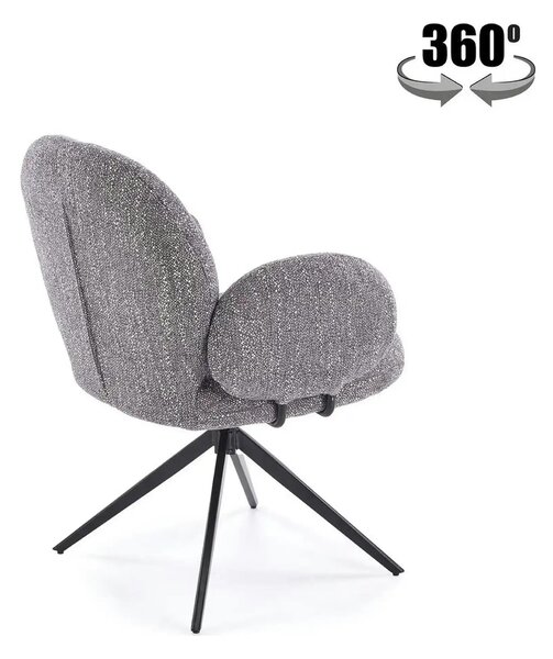 Scaun K568, gri/negru, stofa clasica/otel, 65x64x82 cm