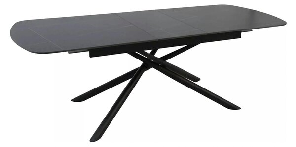 Masa extensibila VECTOR, negru mat cu efect de marmura, ceramica/metal