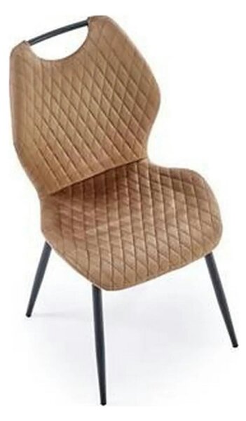Scaun K569, bej - HLR 11, stofa catifelata/otel, 47x54x84 cm
