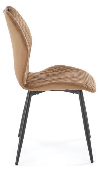 Scaun K569, bej - HLR 11, stofa catifelata/otel, 47x54x84 cm