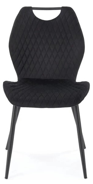 Scaun K569, negru - HLR 66, stofa catifelata/otel, 47x54x84 cm