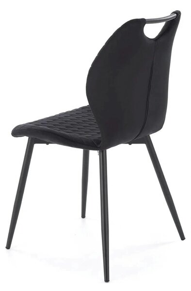 Scaun K569, negru - HLR 66, stofa catifelata/otel, 47x54x84 cm