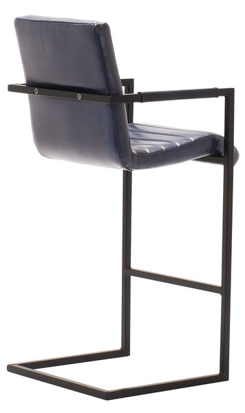 Scaun bar din piele Nomad Ribbed L DarkBrown