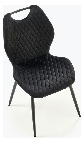Scaun K569, negru - HLR 66, stofa catifelata/otel, 47x54x84 cm