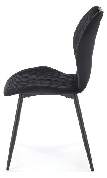 Scaun K569, negru - HLR 66, stofa catifelata/otel, 47x54x84 cm