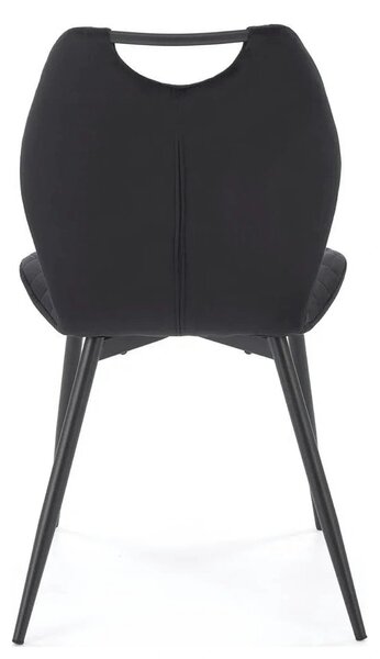 Scaun K569, negru - HLR 66, stofa catifelata/otel, 47x54x84 cm