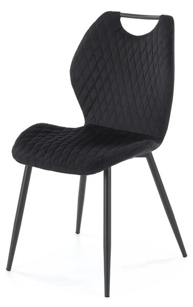 Scaun K569, negru - HLR 66, stofa catifelata/otel, 47x54x84 cm
