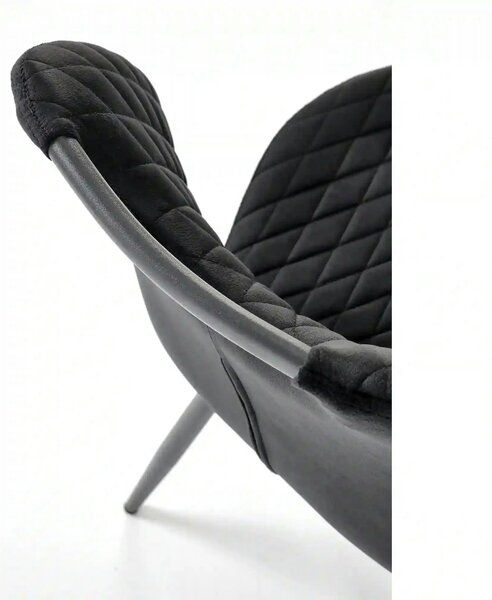 Scaun K569, negru - HLR 66, stofa catifelata/otel, 47x54x84 cm
