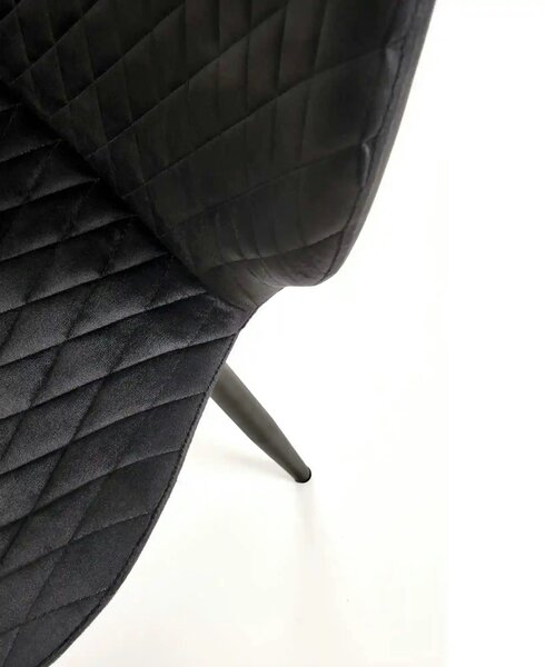 Scaun K569, negru - HLR 66, stofa catifelata/otel, 47x54x84 cm