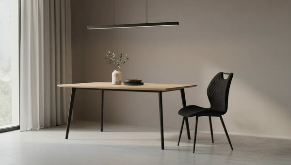 Scaun K569, negru - HLR 66, stofa catifelata/otel, 47x54x84 cm