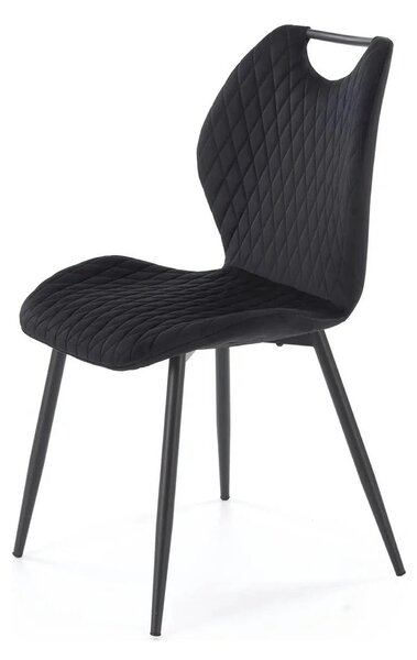 Scaun K569, negru - HLR 66, stofa catifelata/otel, 47x54x84 cm