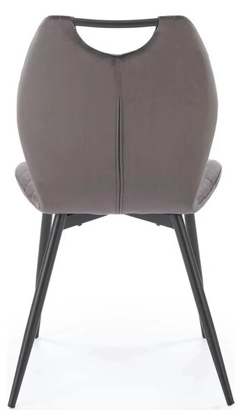 Scaun K569, gri - HLR 21, stofa catifelata/otel, 47x54x84 cm
