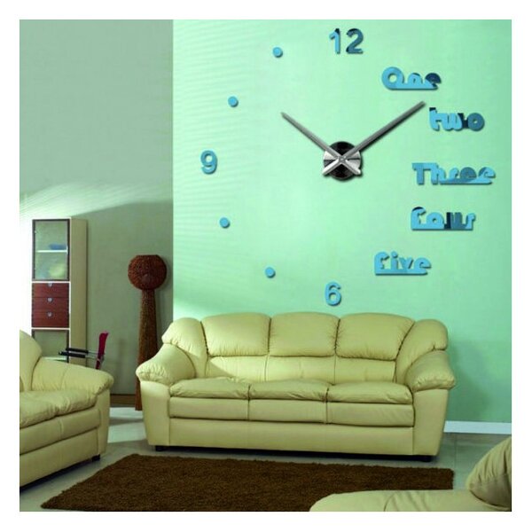 Ceas de perete 3D Stylesa Modern DIY DRIWAL S039 i albastru
