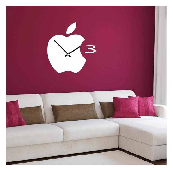 Ceas de perete din plastic în bucătărie APPLE, 35x35 cm