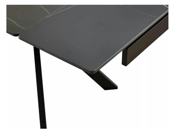 Masa extensibila IMPERIA, negru mat cu efect de marmura, ceramica/meta