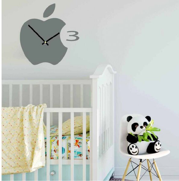 Ceas de perete din plastic în bucătărie APPLE, 35x35 cm