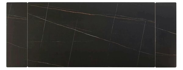 Masa extensibila IMPERIA, negru mat cu efect de marmura, ceramica/meta