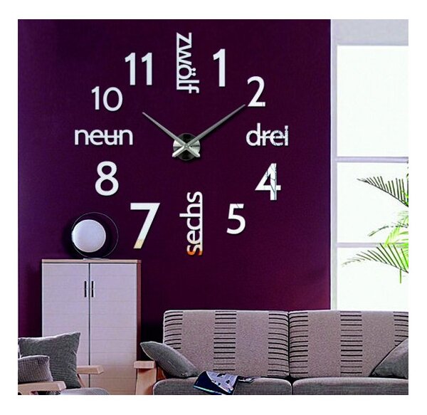 Ceas de perete 3D Stylesa Modern DIY DRIWAL S039 i albastru
