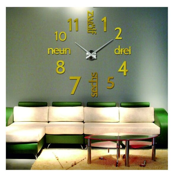 Ceas de perete 3D Stylesa Modern DIY DRIWAL S039 i albastru