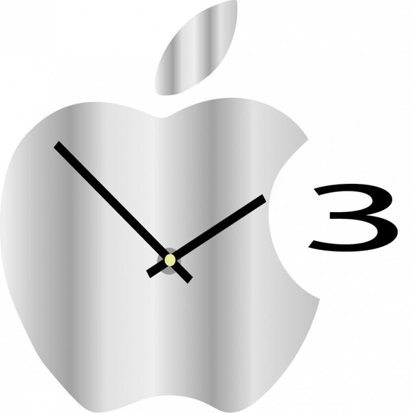 Ceas de perete din plastic în bucătărie APPLE, 35x35 cm