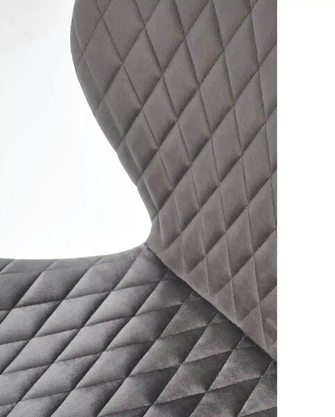 Scaun K569, gri - HLR 21, stofa catifelata/otel, 47x54x84 cm