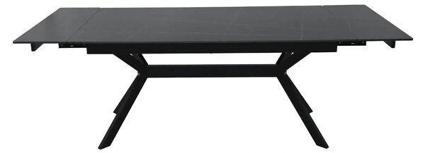 Masa extensibila IMPERIA, negru mat cu efect de marmura, ceramica/meta