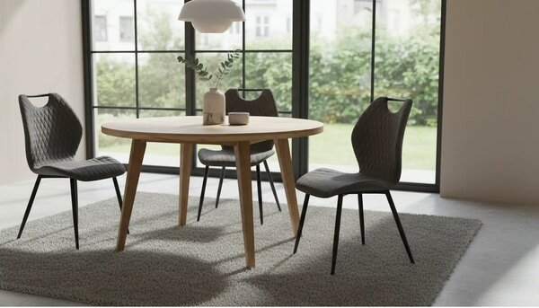 Scaun K569, gri - HLR 21, stofa catifelata/otel, 47x54x84 cm