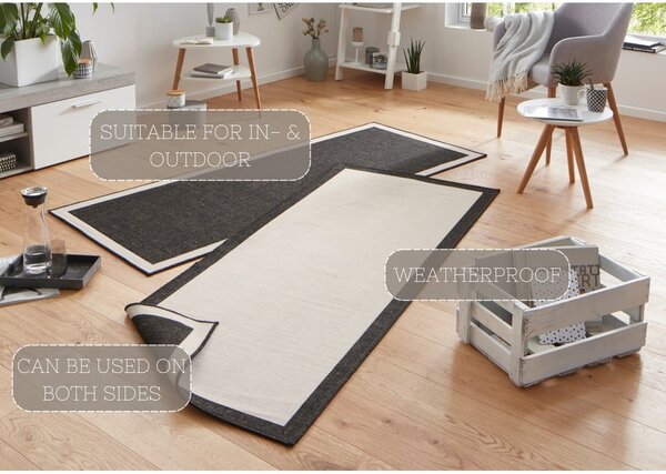 Covor adecvat pentru exterior NORTHRUGS Panama, 80 x 250 cm, negru - crem