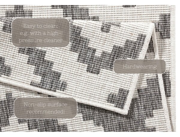 Covor pentru exterior NORTHRUGS Malta, 80 x 250 cm, gri
