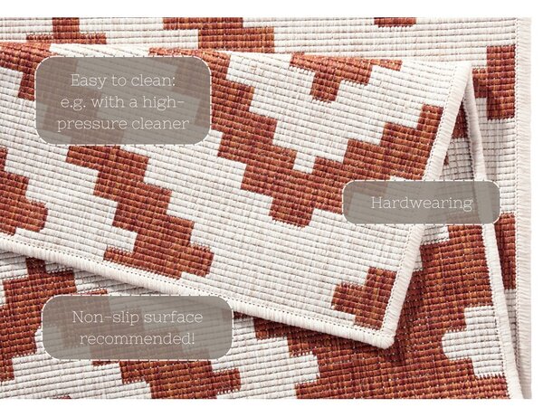 Covor adecvat pentru exterior NORTHRUGS Malta, 80 x 250 cm, maro - crem