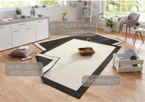 Covor adecvat pentru exterior NORTHRUGS Panama, 80 x 150 cm, negru - crem