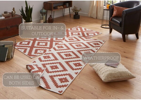 Covor adecvat pentru exterior NORTHRUGS Malta, 80 x 250 cm, maro - crem