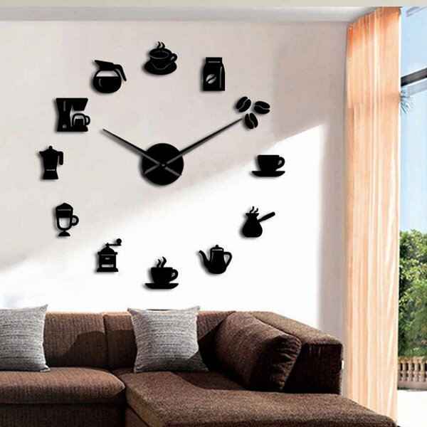 Ceas de perete oglindă obligatorie Modern ceas de cafea cafea ZRNO