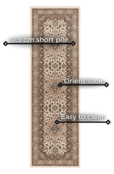 Traversă Nouristan Parun Tabriz, 80 x 250 cm, bej