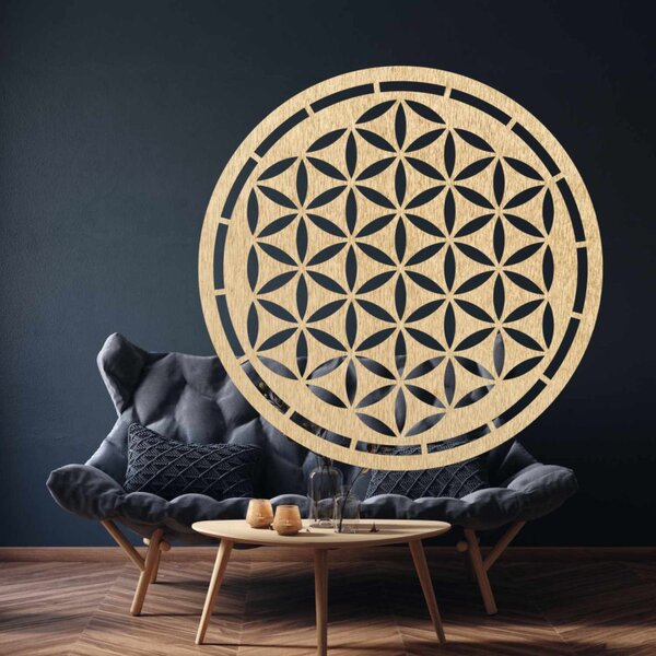 Mandala din lemn, decorațiune de perete | HAAMONY