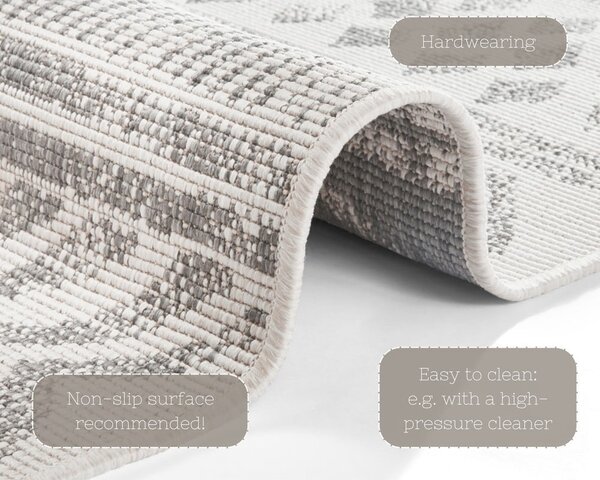 Covor adecvat pentru exterior NORTHRUGS Biri, 80 x 250 cm, gri-crem