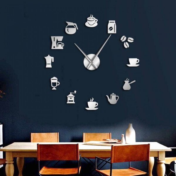 Ceas de perete oglindă obligatorie Modern ceas de cafea cafea ZRNO