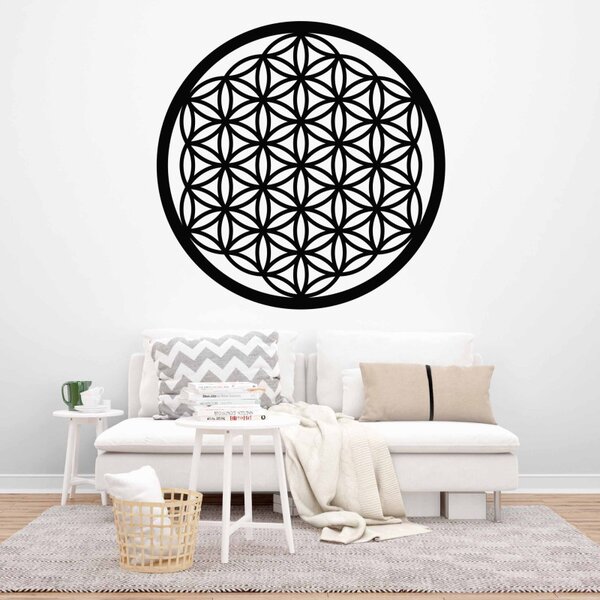 Pictură murală Mandala din lemn | Floarea Vieții