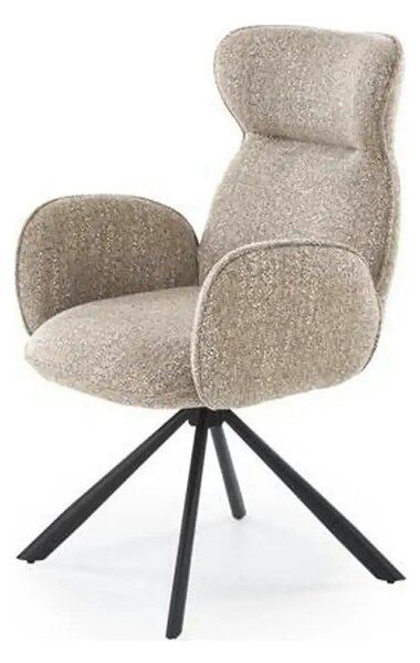 Scaun K571, bej inchis/negru, stofa clasica/otel, 63x64x93 cm