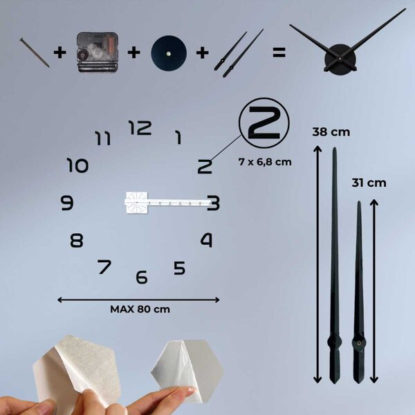 Ceas 3D adeziv - NUMBEA