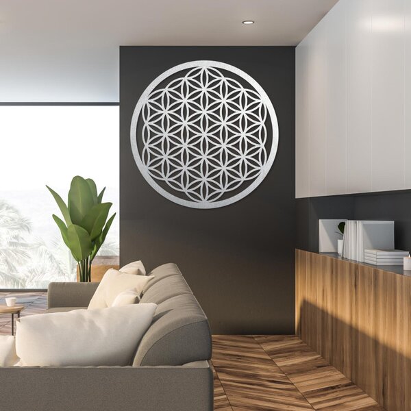 Pictură murală Mandala din lemn | Floarea Vieții