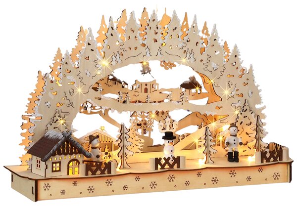 Arc LED de Crăciun CLEMENT, 45x12,5x28cm, maro natural Monzana