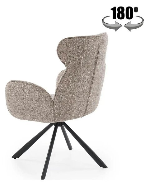 Scaun K571, bej inchis/negru, stofa clasica/otel, 63x64x93 cm