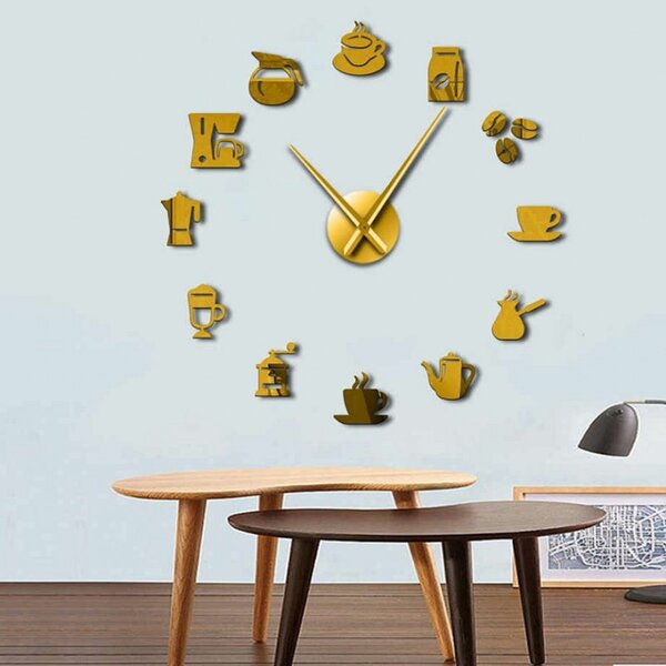 Ceas de perete oglindă obligatorie Modern ceas de cafea cafea ZRNO