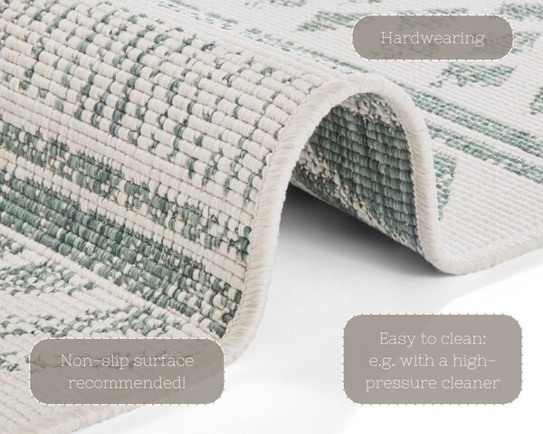 Covor adecvat pentru exterior NORTHRUGS Biri, 120 x 170 cm, verde-crem